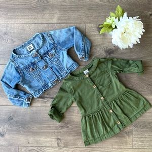 Baby Girls Top & Denim Jacket Set (18M)